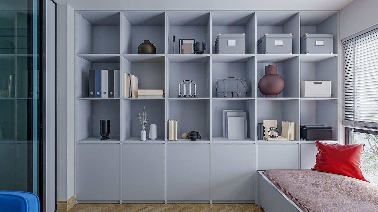 Built-In Shelving for Living Room