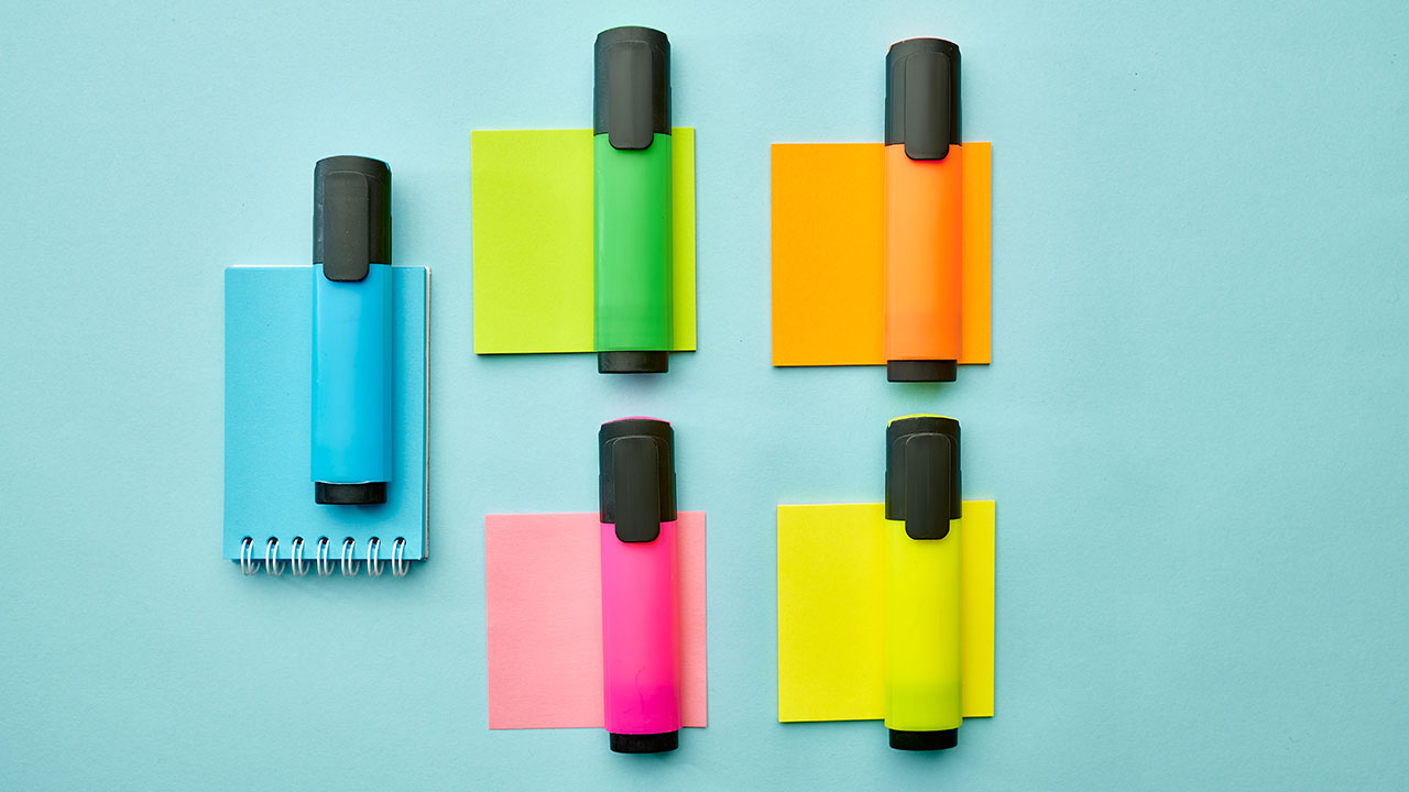 Highlighters and Sticky Notes
